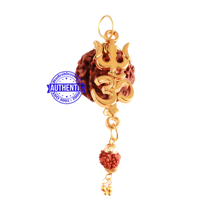 7 Mukhi Hybrid Rudraksha - Bead No. 54 (with Trishul OM accessory)