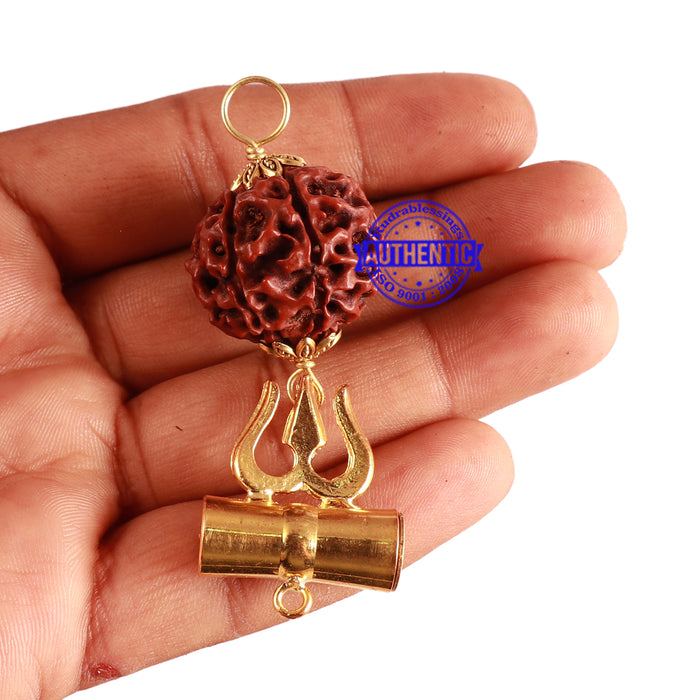 7 Mukhi Hybrid Rudraksha - Bead No. 60 (with Trishul accessory)