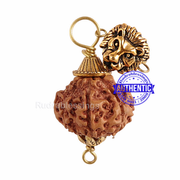 10 Mukhi Rudraksha from Indonesia - Bead No. 145 (with Lion accessory)