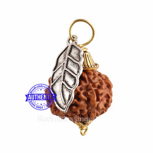 9 Mukhi Rudraksha from Indonesia - Bead No. 202 (with leaf accessory)