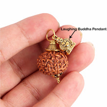 Load image into Gallery viewer, 9 Mukhi Rudraksha from Indonesia - Bead No. 191 (With Laughing Buddha Accessory)
