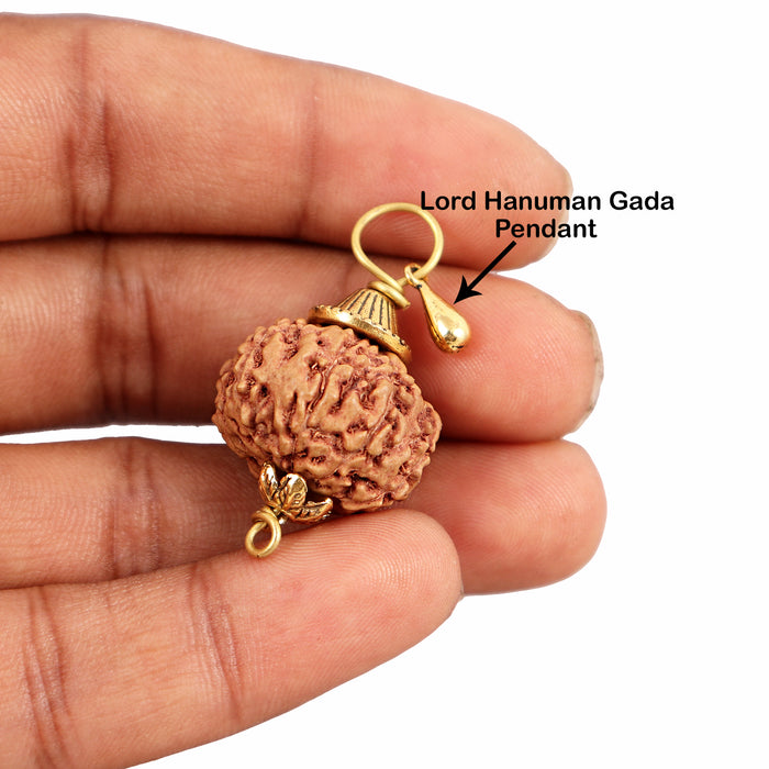 10 Mukhi Rudraksha from Indonesia - Bead No. 139 (with Gada accessory)