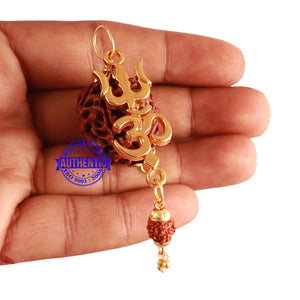 8 Mukhi Hybrid Rudraksha - Bead No. 40 (with Trishul OM accessory)