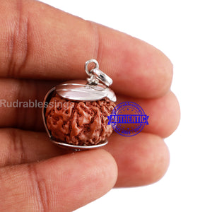 8 Mukhi Indonesian Rudraksha Pendant in Pure Silver - 1