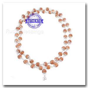 8 Mukhi Indonesian Rudraksha Mala - 54+1 (Pure Silver)
