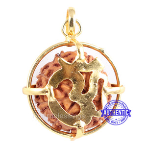 9 Mukhi Rudraksha from Indonesia - Bead No. 186 (Gold Plated Bracket)