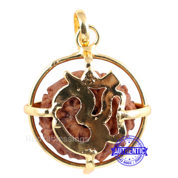9 Mukhi Rudraksha from Indonesia - Bead No. 190 (Gold Plated Bracket)