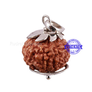 9 Mukhi Indonesian Rudraksha Pendant in Pure Silver - 1