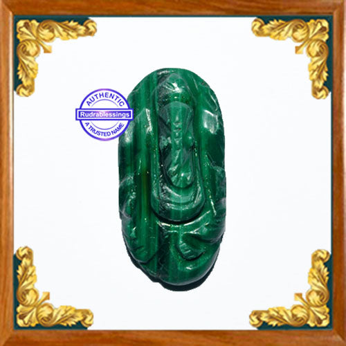 Malachite Ganesha Carving - 15