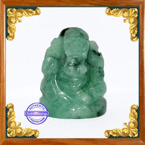 Natural Emerald Ganesha Carving - 11