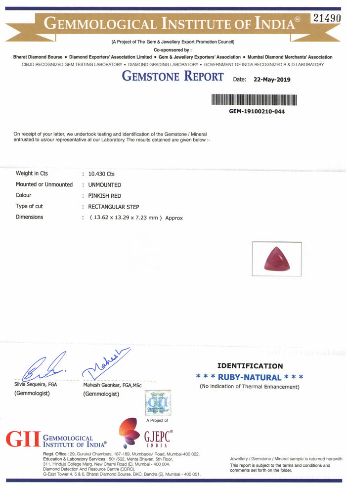 Ruby - 21 - 10.43 carats