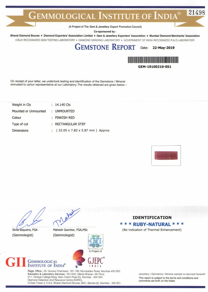 Ruby - 25 - 14.14 carats