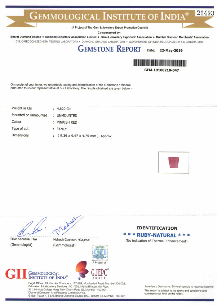 Ruby - 33 - 4.62 carats