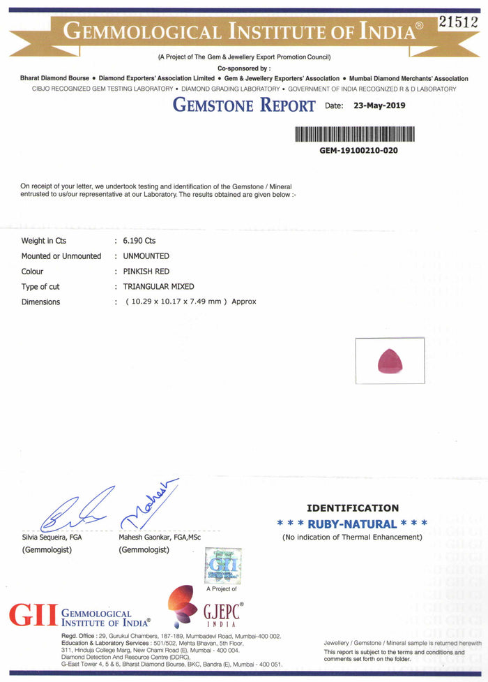 Ruby - 34 - 6.19 carats