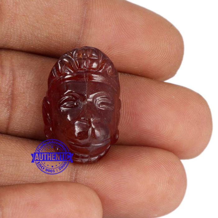Gomedh / Garnet Hanuman Carving - 1