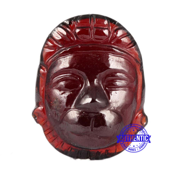 Gomedh / Garnet Hanuman Carving - 10