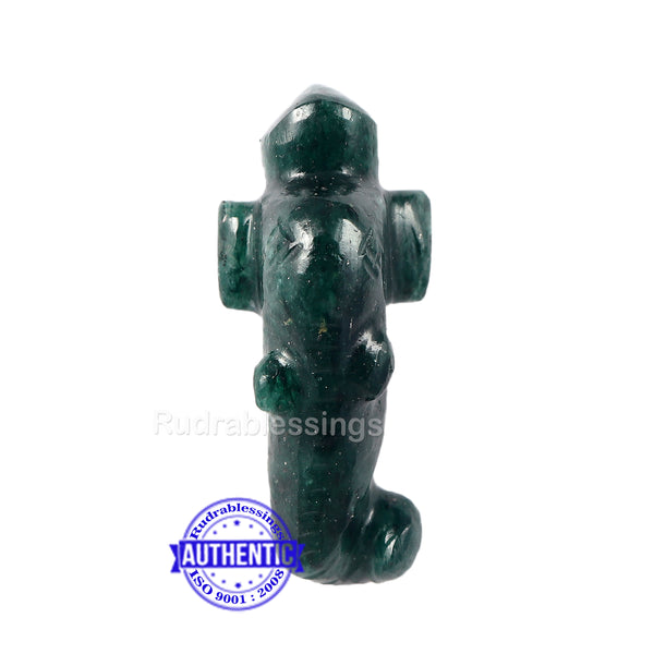 Dark Green Aventurine Ganesha Carving - 22