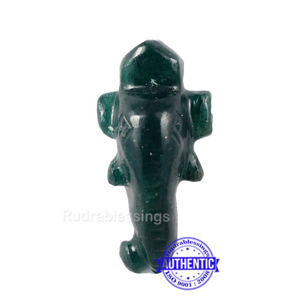 Dark Green Aventurine Ganesha Carving - 25