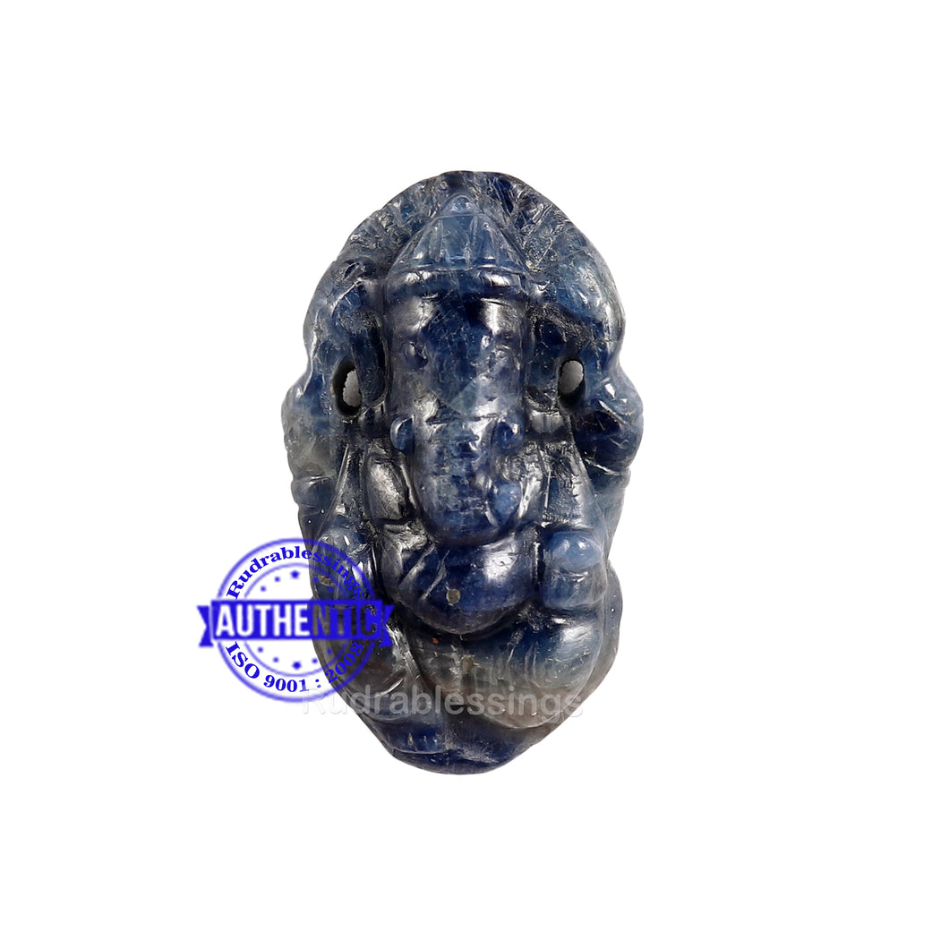 Blue Sapphire Ganesha Carving - 34