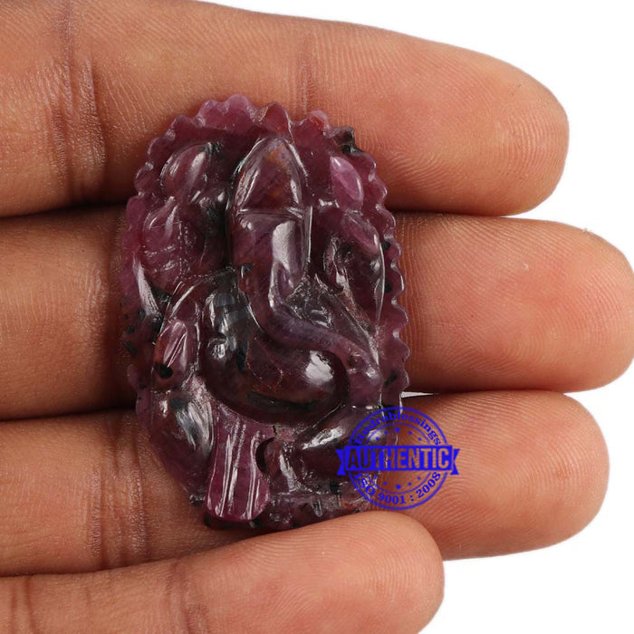 Ruby Ganesha Carving - 5