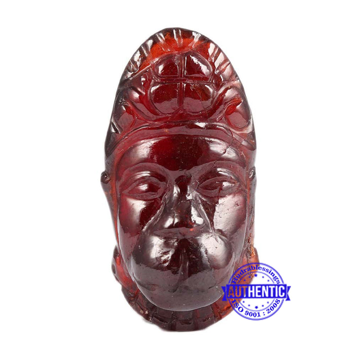 Gomedh / Garnet Hanuman Carving - 9