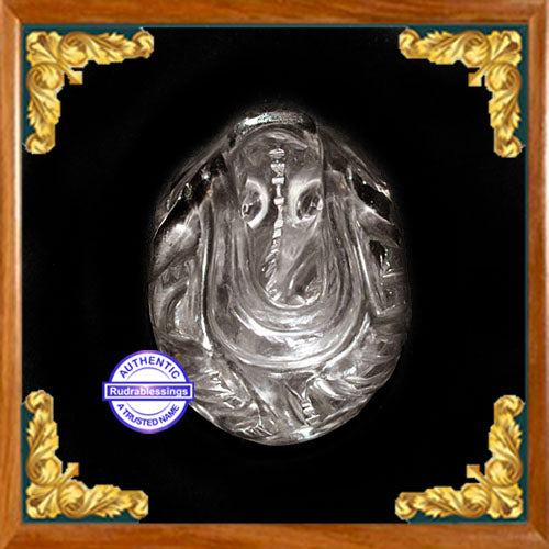 Clear Quartz Sphatik Ganesha Carving - 19