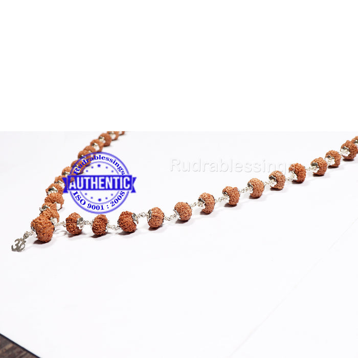 8 Mukhi with Ganesha Protrusion Mala - 54+1 (Pure Silver)