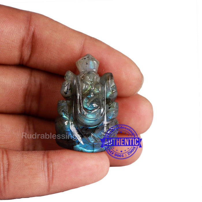 Labradorite Ganesha Statue - 102 B
