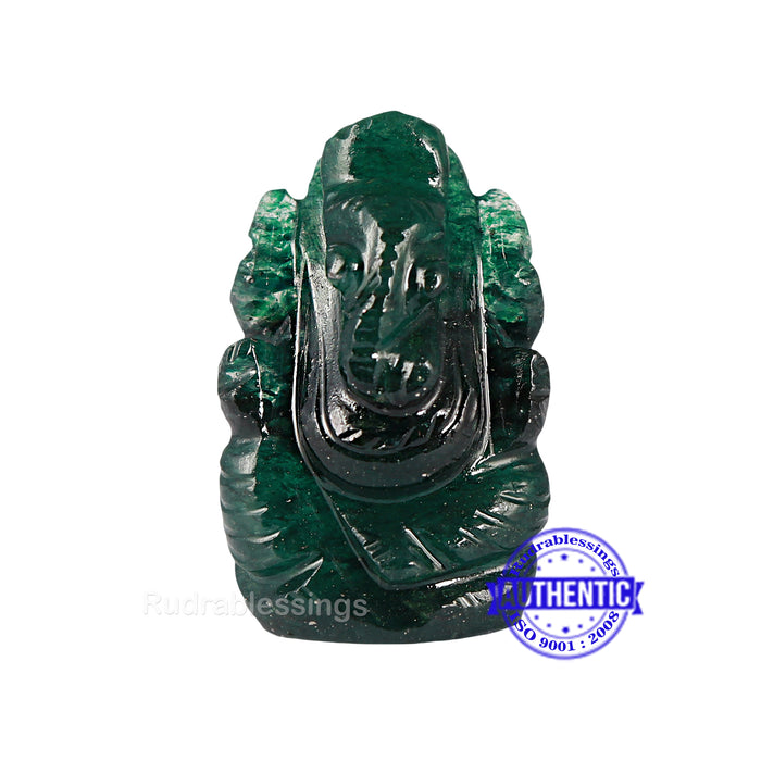 Green Jade Ganesha Statue - 108 J