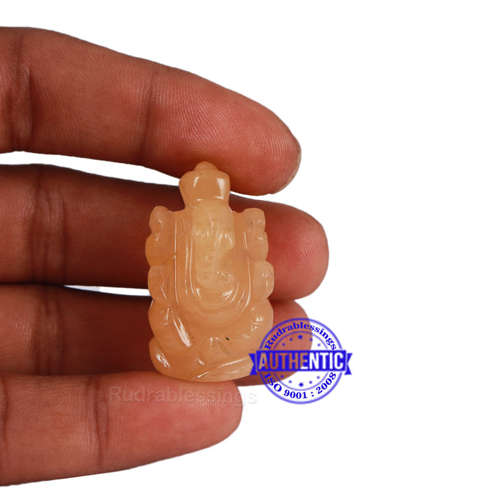 Yellow Agate Ganesha Statue - 110 B