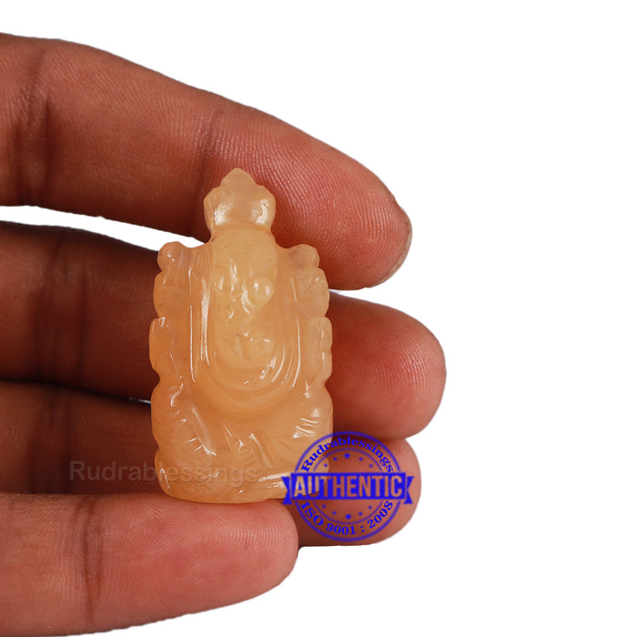 Yellow Agate Ganesha Statue - 110 D