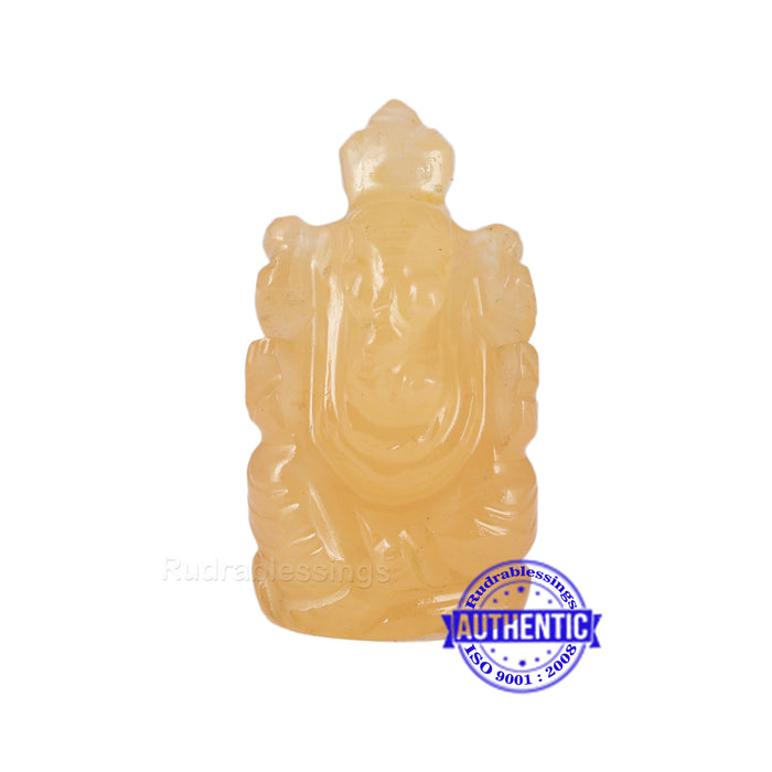 Yellow Agate Ganesha Statue - 110 D