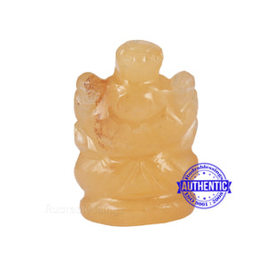 Yellow Agate Ganesha Statue - 110 G