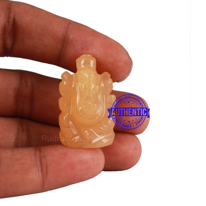 Yellow Agate Ganesha Statue - 110 I