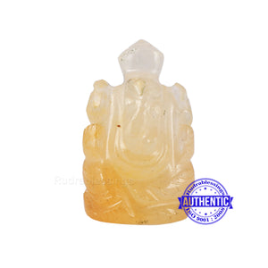 Yellow Agate Ganesha Statue - 110 J