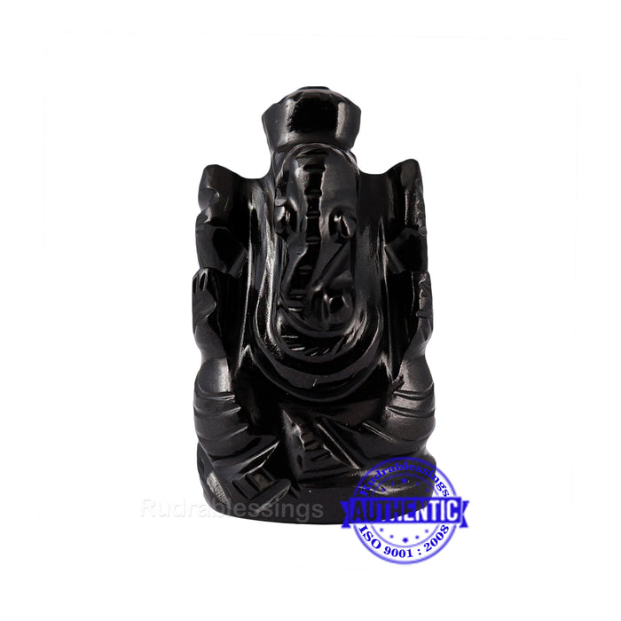 Black Agate Ganesha Statue - 73 B
