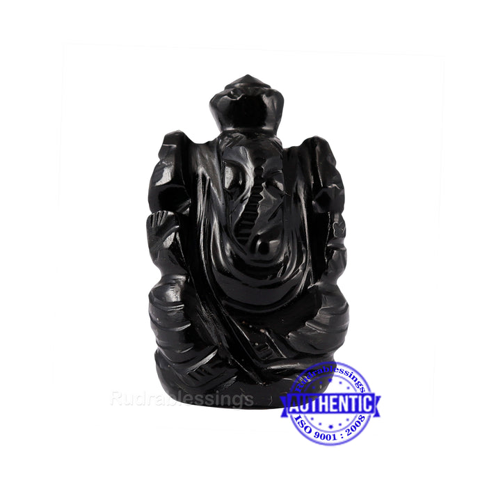 Black Agate Ganesha Statue - 73 C