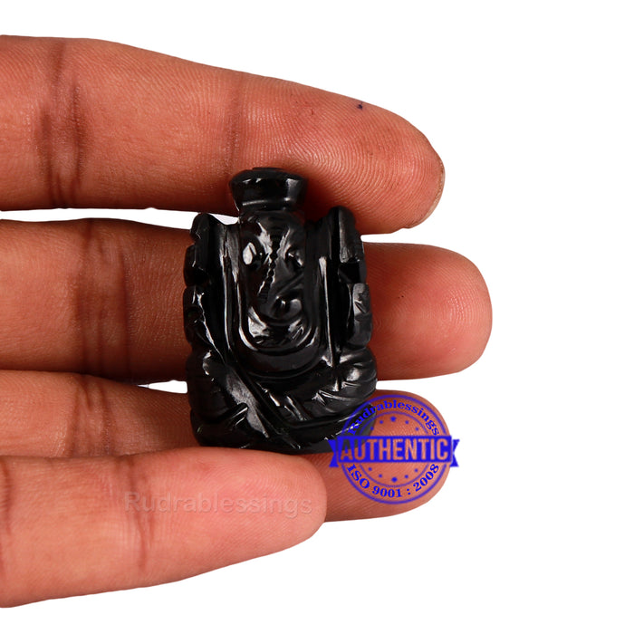 Black Agate Ganesha Statue - 73 E