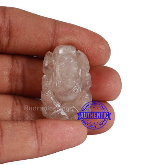 Smoky Quartz Ganesha Statue - 78 A