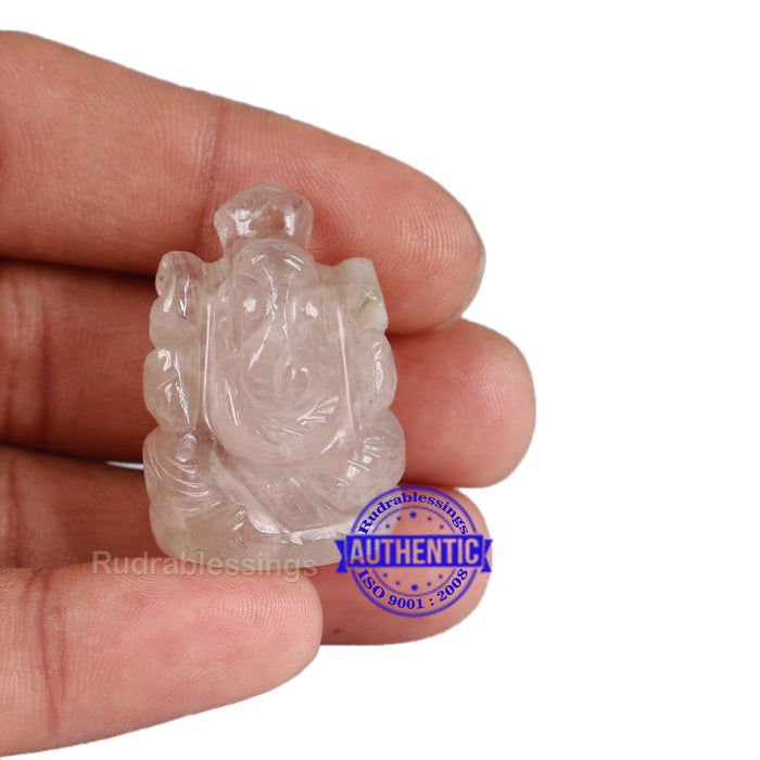 Smoky Quartz Ganesha Statue - 78 D
