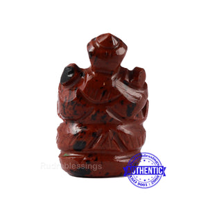 Mahagony Obsidian Ganesha Statue - 88 A