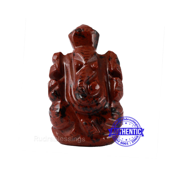 Mahagony Obsidian Ganesha Statue - 88 A