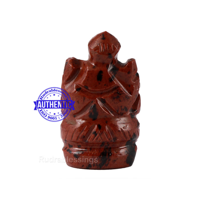 Mahagony Obsidian Ganesha Statue - 88 B