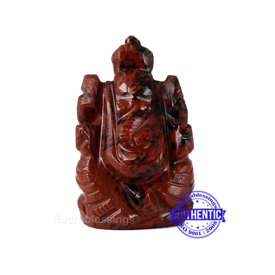 Mahagony Obsidian Ganesha Statue - 88 C