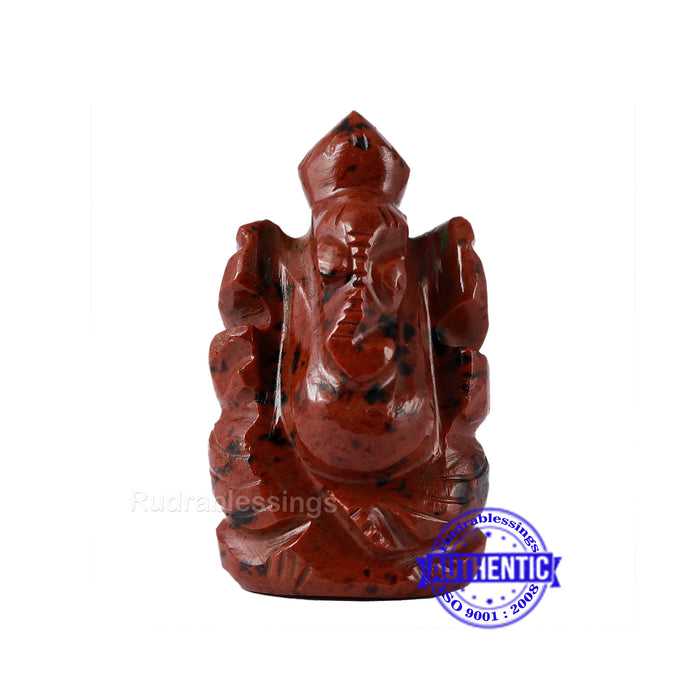 Mahagony Obsidian Ganesha Statue - 88 F