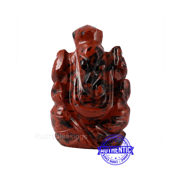 Mahagony Obsidian Ganesha Statue - 88 G