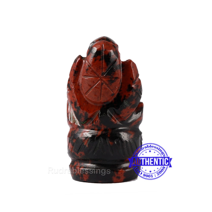Mahagony Obsidian Ganesha Statue - 88 H