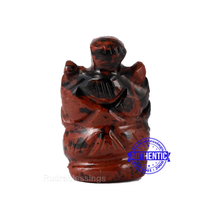 Mahagony Obsidian Ganesha Statue - 88 i