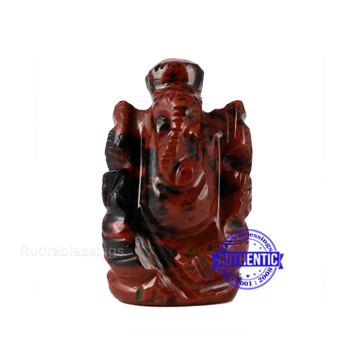 Mahagony Obsidian Ganesha Statue - 88 i