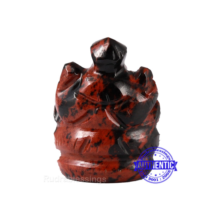Mahagony Obsidian Ganesha Statue - 88 J